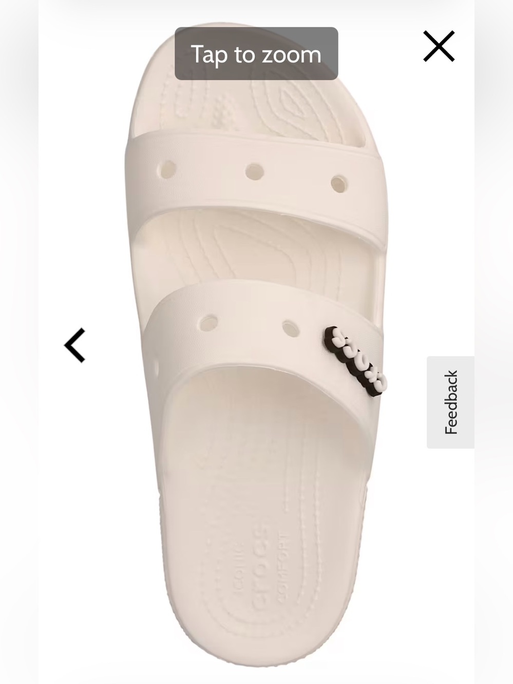 CROCS White Dual-Strap Slide with Bead Accent